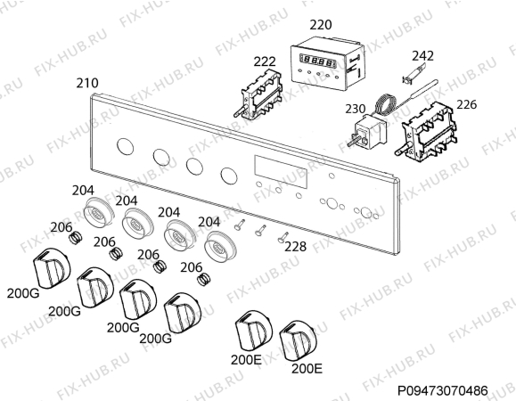 Взрыв-схема плиты (духовки) Zanussi ZCM65331WA - Схема узла Command panel 037