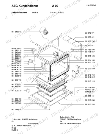 Взрыв-схема плиты (духовки) Aeg COMPETENCE 540E-S - Схема узла Section2