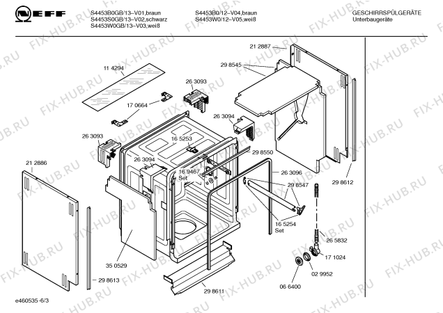Схема №4 S4453N0GB с изображением Инструкция по эксплуатации для электропосудомоечной машины Bosch 00524154
