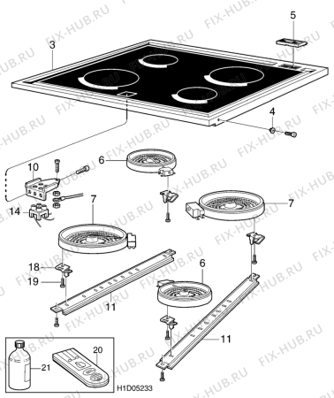 Взрыв-схема посудомоечной машины Electrolux EK5161 - Схема узла H10 Hob