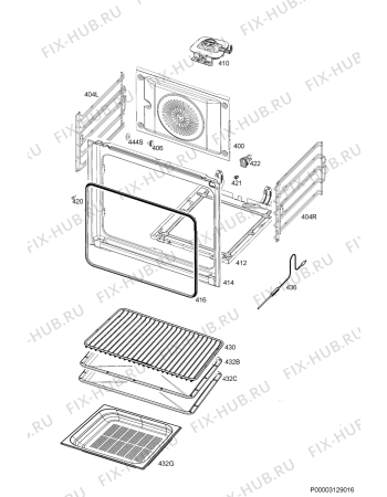 Взрыв-схема плиты (духовки) Aeg BD740SV - Схема узла Oven
