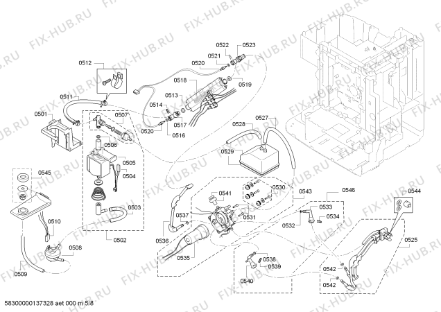Схема №7 TCC78K750A с изображением Модуль управления для электрокофеварки Siemens 00647530
