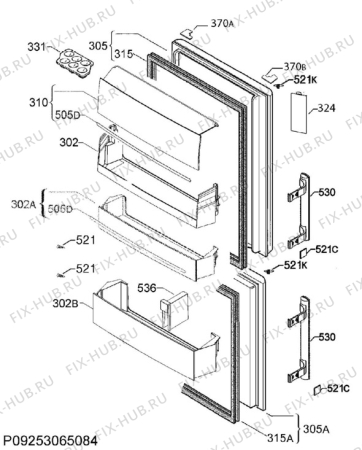 Взрыв-схема холодильника Electrolux EN3452JOX - Схема узла Door 003