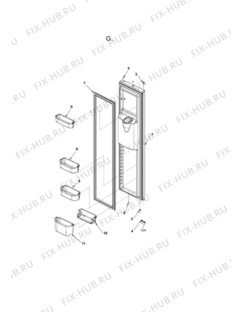 Схема №13 AB2526PEKW с изображением Винтик для холодильника Whirlpool 482000020059