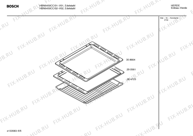 Схема №5 HBN6450CC с изображением Инструкция по эксплуатации для духового шкафа Bosch 00526861