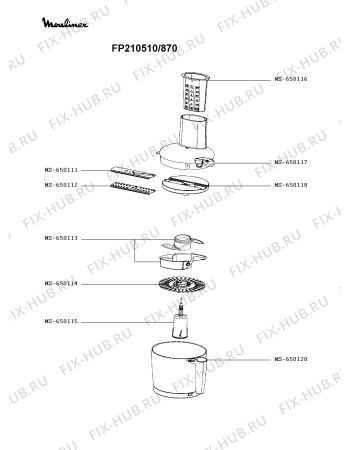 Схема №2 FP211110/870 с изображением Шестерёнка для кухонного измельчителя Moulinex MS-650100