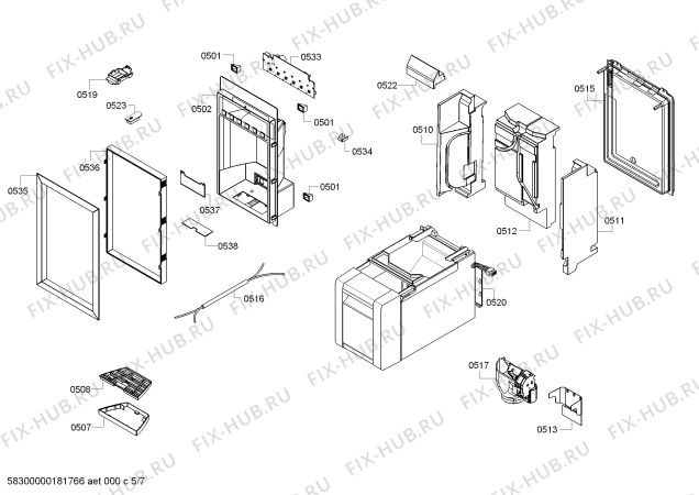 Схема №6 FI24DP31AU с изображением Панель для холодильника Siemens 11002633