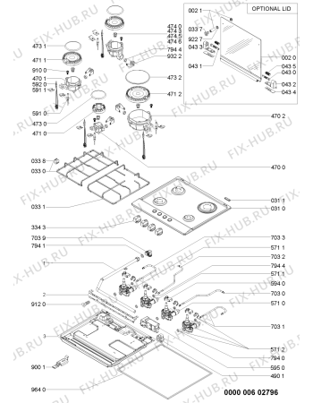 Схема №1 AKR 310/IX с изображением Накладка для плиты (духовки) Whirlpool 480121104634
