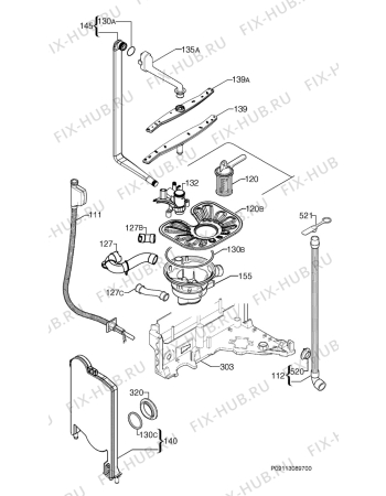 Взрыв-схема посудомоечной машины John Lewis JLBIDW1204 - Схема узла Hydraulic System 272
