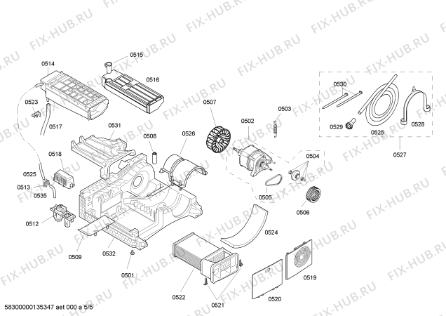 Схема №5 4SC71400A с изображением Панель управления для сушилки Bosch 00665070