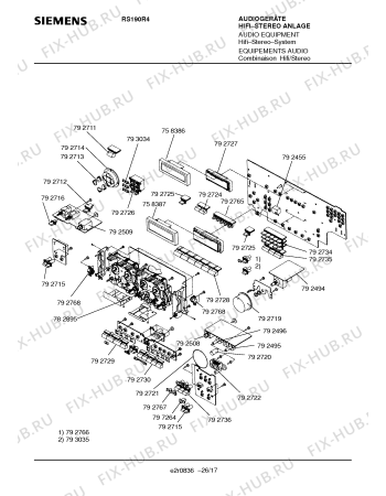 Схема №23 RS190R4 с изображением Кассетник для звукотехники Siemens 00758474