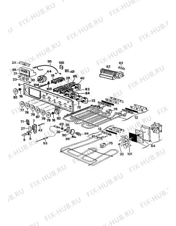 Взрыв-схема плиты (духовки) Electrolux CO1385W1 - Схема узла Oven equipment