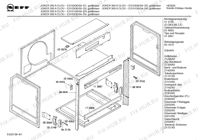 Схема №8 E3152G0 JOKER 350 A CLOU с изображением Панель для духового шкафа Bosch 00282448