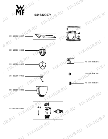 Схема №1 0416320061 с изображением Сосуд для кухонного комбайна Seb FS-1000040036