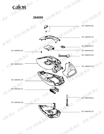 Взрыв-схема утюга (парогенератора) Calor 294000 - Схема узла 294000FR.__2