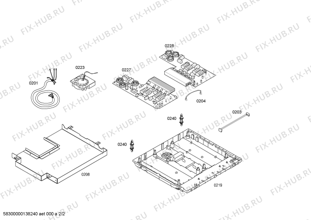 Взрыв-схема плиты (духовки) Bosch PIL875N14E IH6.1 - Standard - Схема узла 02