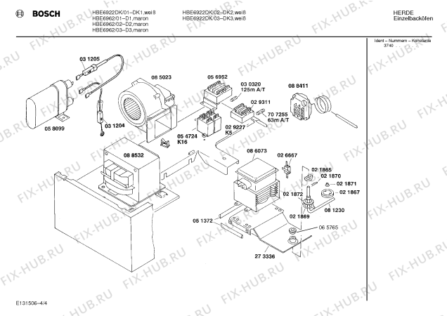 Взрыв-схема плиты (духовки) Bosch HBE6962 - Схема узла 04