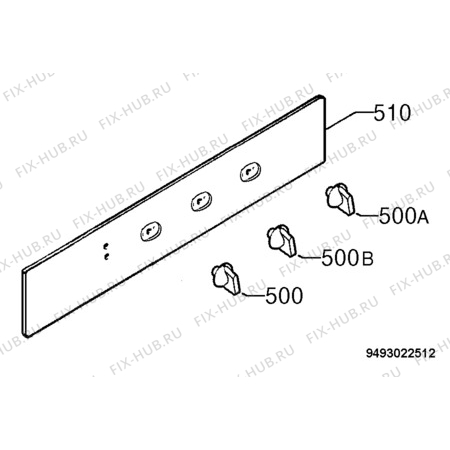 Взрыв-схема плиты (духовки) Zanussi ZOB689W - Схема узла Command panel 037