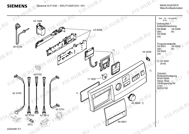 Схема №3 WXLP1430FG Siwamat XLP1430 с изображением Панель управления для стиральной машины Siemens 00439391