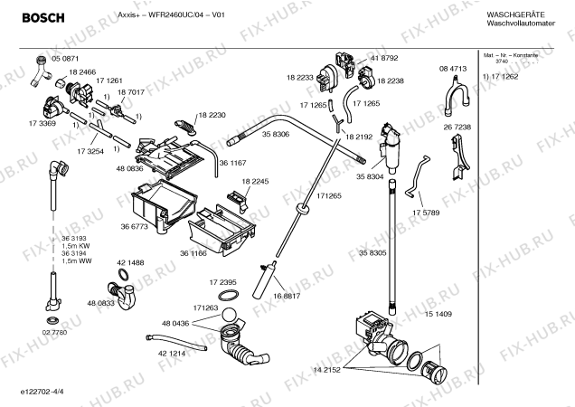 Схема №3 WFR2460UC Axxis+ с изображением Модуль управления для стиралки Bosch 00494093