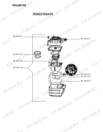 Схема №4 RO822183/410 с изображением Индуктор для электропылесоса Rowenta RS-RT3791