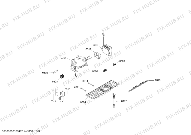 Взрыв-схема холодильника Bosch KGF28A1S0C - Схема узла 03