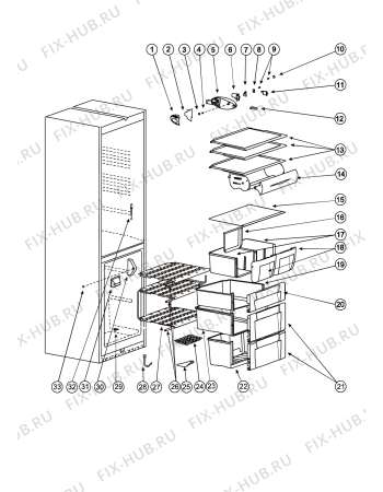 Взрыв-схема холодильника Indesit B18LZ (F039204) - Схема узла