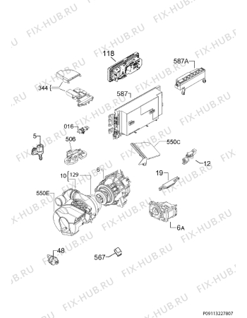 Взрыв-схема посудомоечной машины John Lewis JLBIDW917 - Схема узла Electrical equipment 268