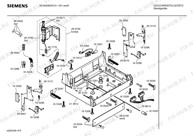 Взрыв-схема посудомоечной машины Siemens SE36290DK - Схема узла 05
