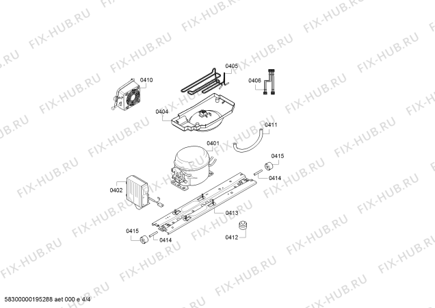 Взрыв-схема холодильника Siemens KG86NAI40C, SIEMENS - Схема узла 04