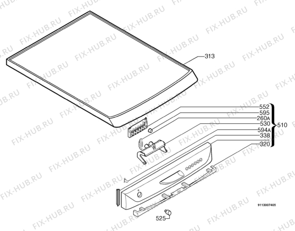 Взрыв-схема посудомоечной машины Zanussi DF6954 - Схема узла Command panel 037