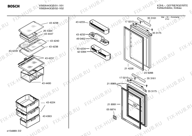 Взрыв-схема холодильника Bosch KIM26443GB - Схема узла 02
