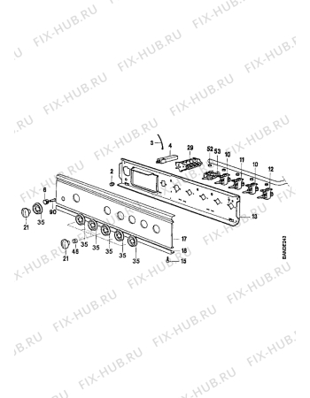 Взрыв-схема плиты (духовки) Electrolux EK6406/1 - Схема узла Command panel 037