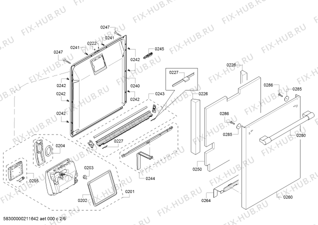 Схема №4 DWHD770WPR, SAPPHIRE GLOW с изображением Крышка для посудомойки Bosch 10007786