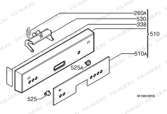 Взрыв-схема посудомоечной машины Privileg 752509_10610 - Схема узла Command panel 037