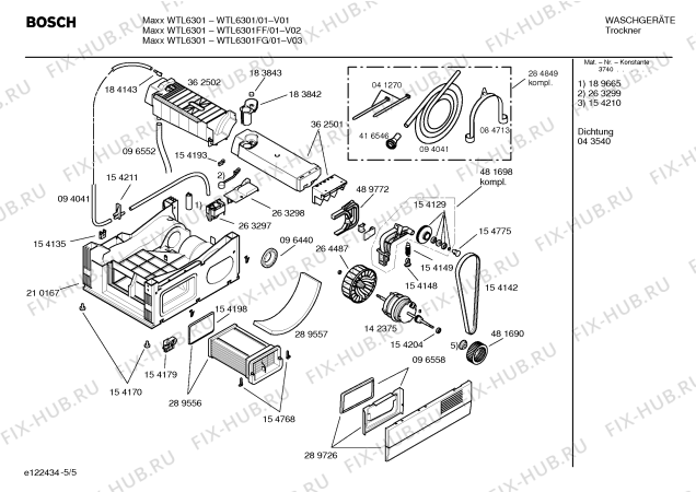 Схема №5 WTL6301FG Maxx WTL6301 с изображением Инструкция по установке и эксплуатации для сушильной машины Bosch 00585829