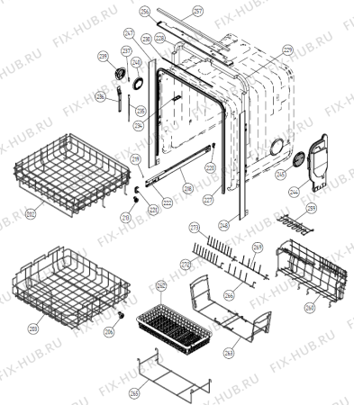 Взрыв-схема посудомоечной машины Asko D3731 XL US   -Titanium FI (340737, DW20.4) - Схема узла 02