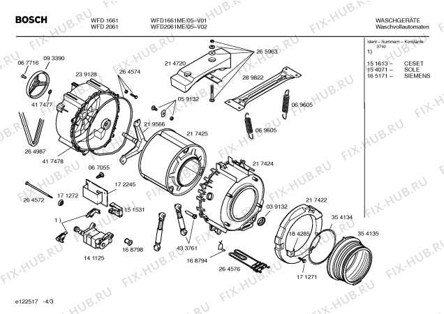 Взрыв-схема стиральной машины Bosch WFD1661ME BOSCH WFD 1661 - Схема узла 03