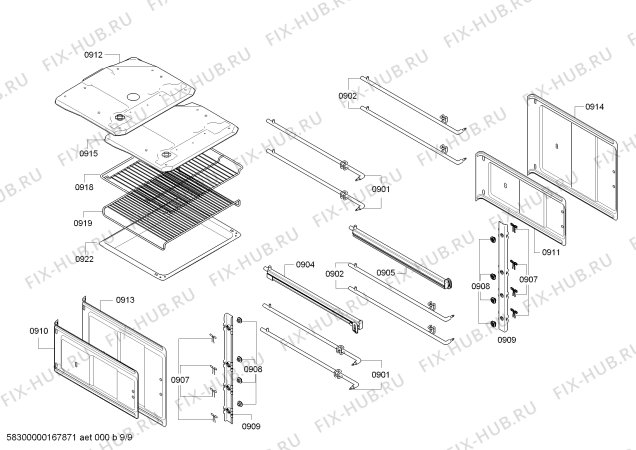 Схема №8 U16E74N5GB Neff с изображением Подшипник для духового шкафа Bosch 00743058
