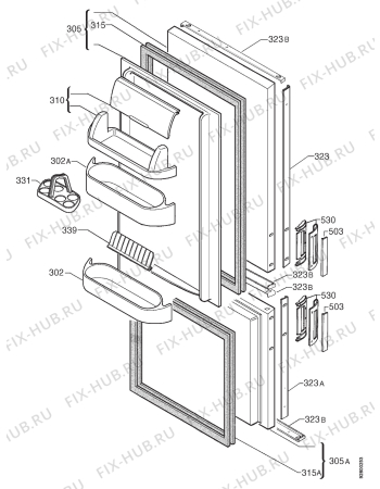 Взрыв-схема холодильника Electrolux ER8360B - Схема узла Door 003