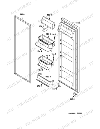 Схема №10 KSN 7070/A-IN с изображением Ручка двери для холодильника Whirlpool 481246268939