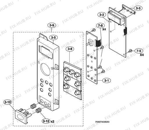 Взрыв-схема микроволновой печи Electrolux EMS26405X - Схема узла Section 2