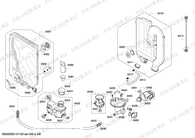 Взрыв-схема посудомоечной машины Bosch SMS63E12GB - Схема узла 04