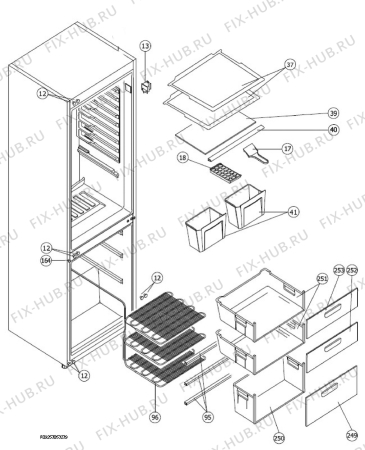 Взрыв-схема холодильника Zanussi ZRB36100WA - Схема узла Housing, inner