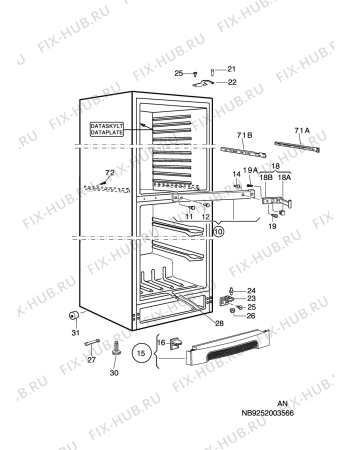 Взрыв-схема холодильника Electrolux ERB39300X - Схема узла C10 Cabinet