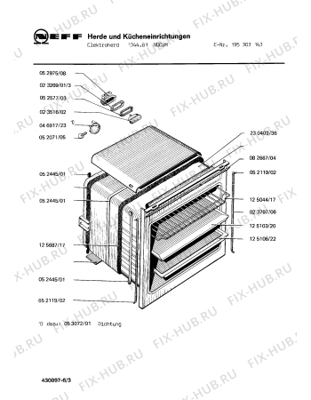 Взрыв-схема плиты (духовки) Neff 195303143 1344.81NOCSM - Схема узла 03