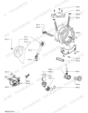 Схема №1 AWO/D 45140 с изображением Обшивка для стиралки Whirlpool 481010528612