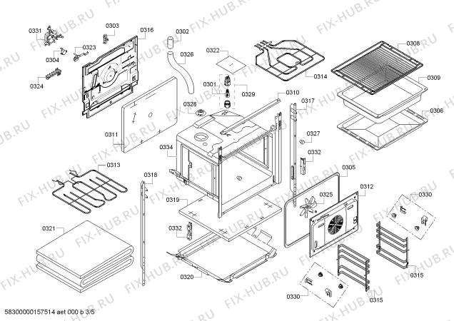 Схема №3 PHCB154254 с изображением Стеклокерамика для электропечи Bosch 00710753