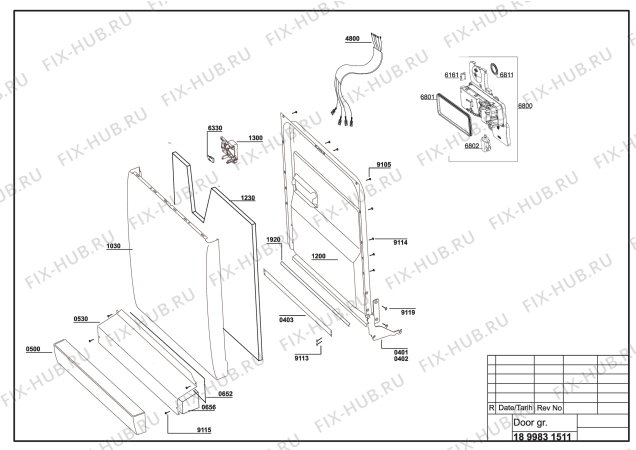 Схема №3 BEKO D 5655 FS (7601688300) с изображением Панель для посудомойки Beko 1880250106