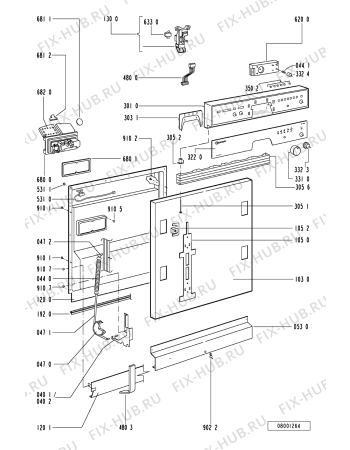 Схема №3 GSI 4754 EW-IN с изображением Панель для посудомоечной машины Whirlpool 481245370315